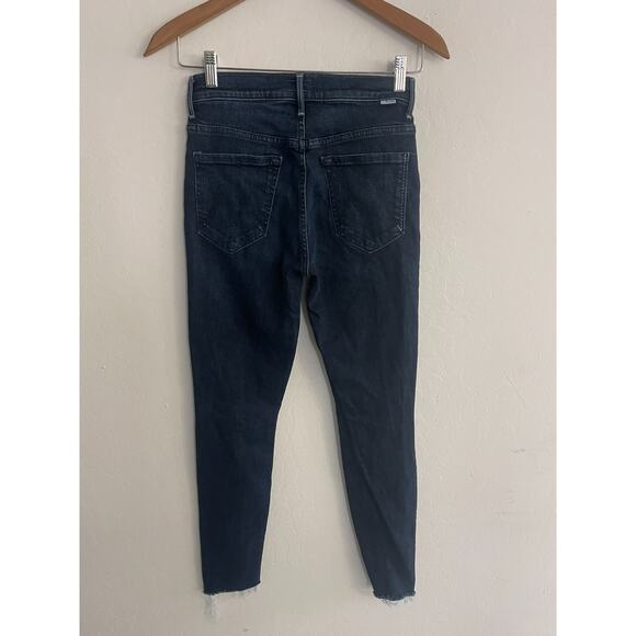 Mother Jeans 26 The Stunner Ankle Step Fray Disco Dolls Skinny Stretch Dark Wash - Picture 7 of 10
